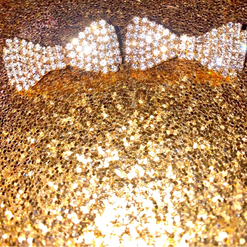 Gold rhinestone crystal hair clips